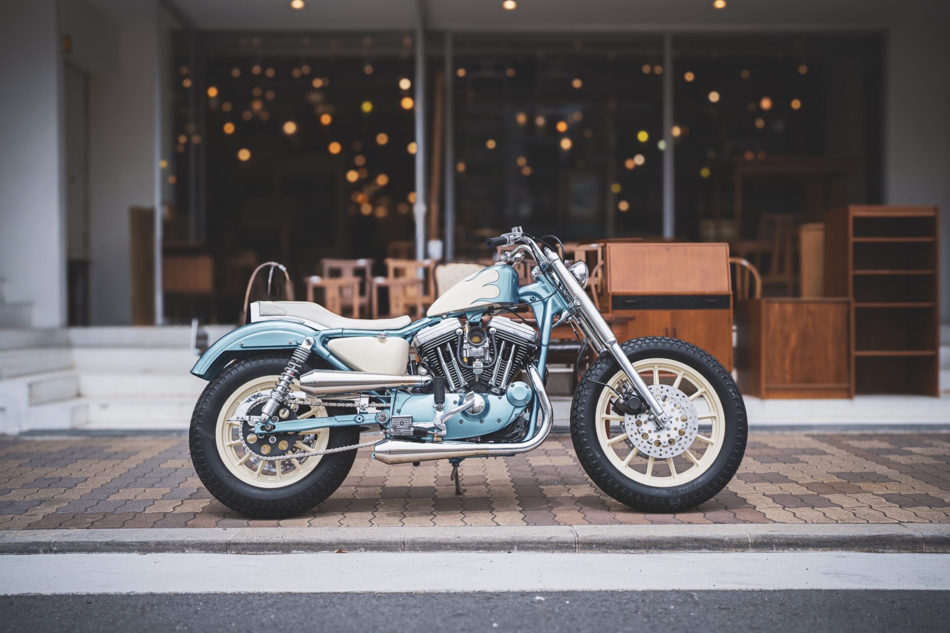 S&S Eキャブ ナイスモーターサイクル エアクリカバー 青かっ